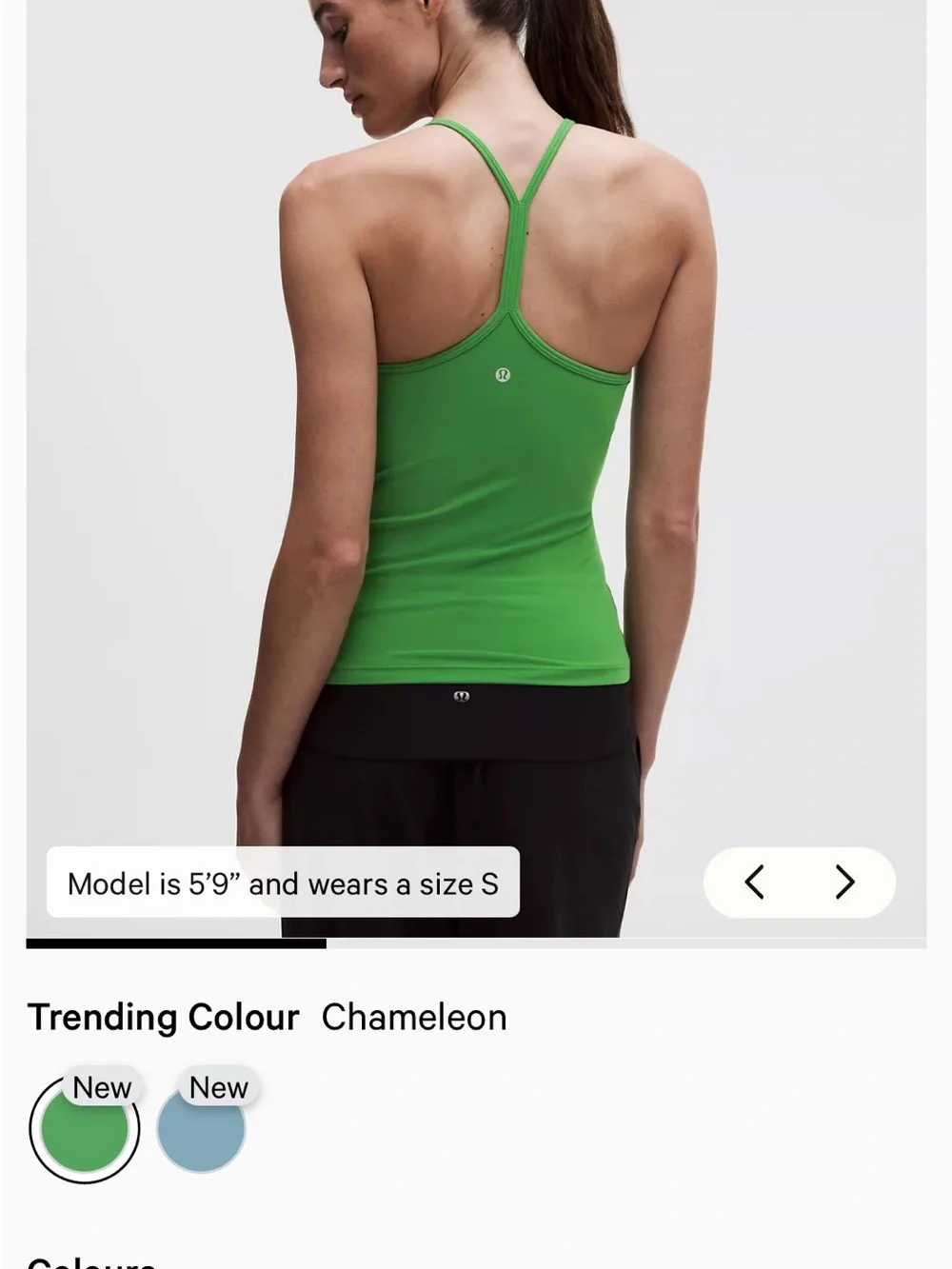 lululemon athletica Chameleon Green Slim Strappy Tank Size 6